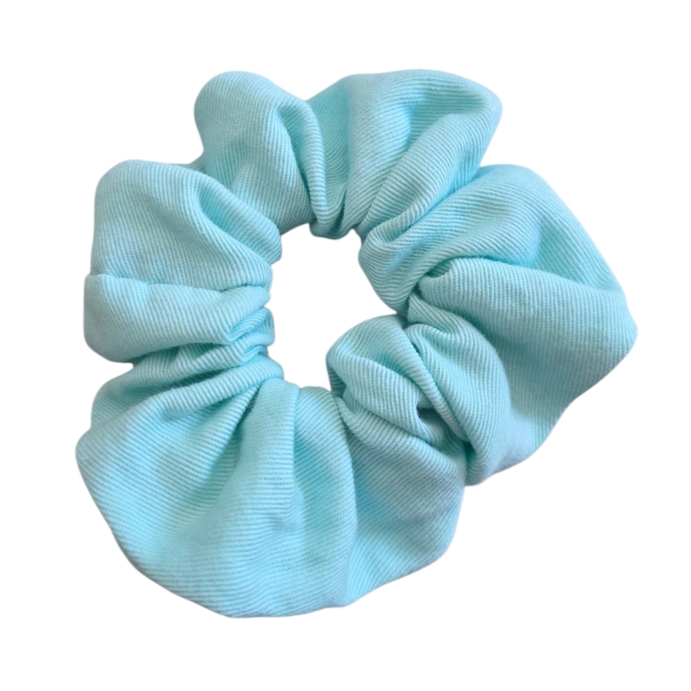 2/$5 Scrunchies (Add To Your Bundle) Large Aqua Blue Twill Hair Tie‎ Scrunchie